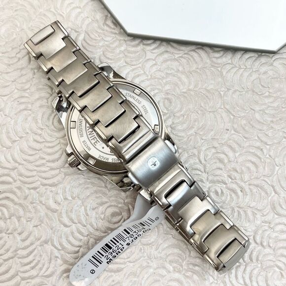 Wenger Swiss Made All Stainless Steel Diver Style Watch Rotating Bezel - Picture 10 of 16